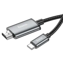 HDTV кабель HOCO UA27 HD on-screen cable Type-C to HDTV 2m. Metal Gray mag-6942007619028145606