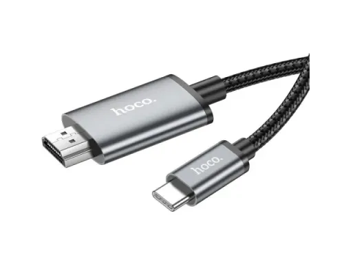 HDTV кабель HOCO UA27 HD on-screen cable Type-C to HDTV 2m. Metal Gray mag-6942007619028145606