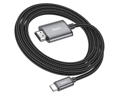 HDTV кабель HOCO UA27 HD on-screen cable Type-C to HDTV 2m. Metal Gray mag-6942007619028145606