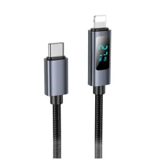 PD Кабель HOCO X112 Favor charging data cable with display iP 27W/1m Black mag-6942007645546144060