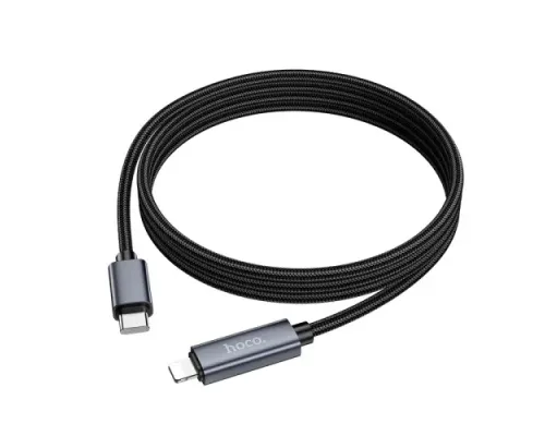 PD Кабель HOCO X112 Favor charging data cable with display iP 27W/1m Black mag-6942007645546144060