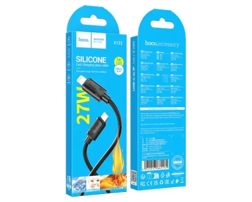 PD Кабель HOCO X122 Benefit PD27W silicone charging data cable iP/1m Black mag-6942007662161153870