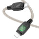 PD Кабель HOCO U124 Stone PD silicone intelligent power-off charging data cable iP 27W 1.2m black mag-69420076106981704