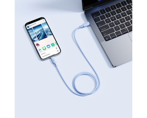 PD Кабель Baseus Silky Series Type-C to Lightning 20W 1m Blue P10377700313-00 mag-6932172668891107252