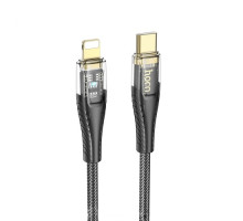 PD Кабель HOCO U121 Gold standard Transparent Discovery Edition iP 1,2m. Black mag-6942007606950131810
