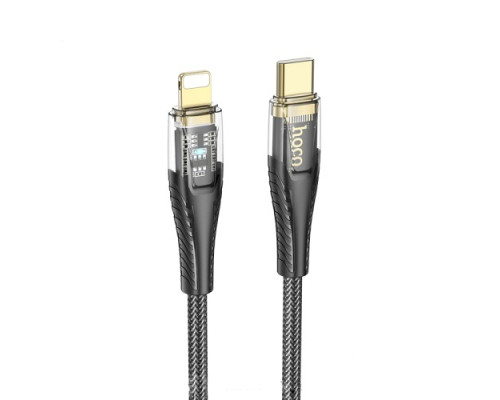 PD Кабель HOCO U121 Gold standard Transparent Discovery Edition iP 1,2m. Black mag-6942007606950131810