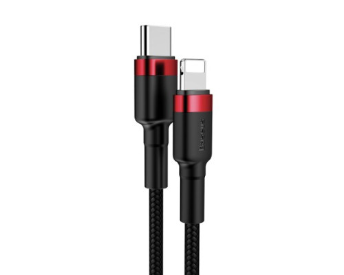 PD Кабель Baseus Cafule Cable Type-C to iP PD 20W 1m Red+Black CATLKLF-91 mag-6953156297456142667