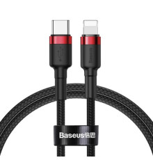 PD Кабель Baseus Cafule Cable Type-C to iP PD 20W 1m Red+Black CATLKLF-91 mag-6953156297456142667