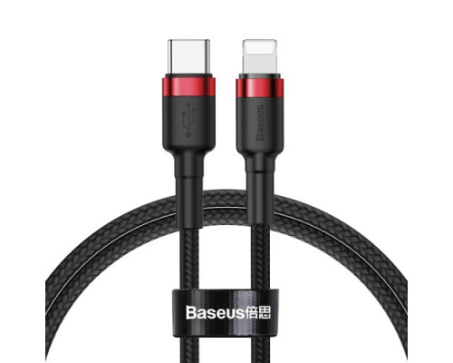 PD Кабель Baseus Cafule Cable Type-C to iP PD 20W 1m Red+Black CATLKLF-91 mag-6953156297456142667