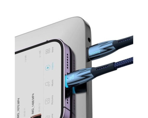 PD Кабель Baseus Glimmer Series Fast Charging Data Cable Type-C to iP 20W 1m Blue CADH000003 mag-693217261785156097