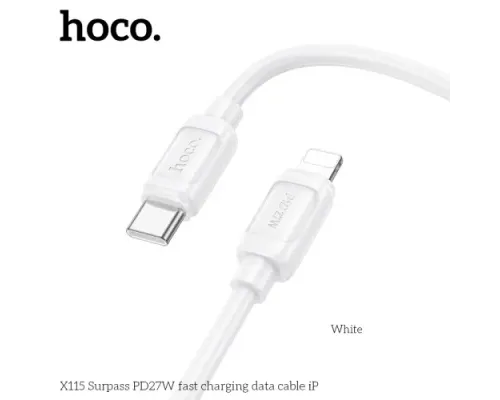 PD Кабель HOCO X115 Surpass PD27W fast charging data cable iP 1m White mag-6942007651967153096