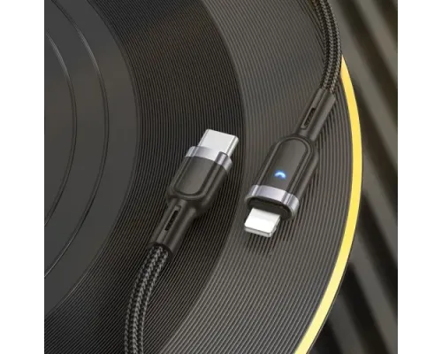 PD Кабель HOCO U117 Grand PD intelligent power-off charging data cable iP Black mag-6942007601467145267