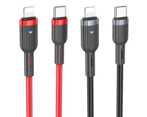 PD Кабель HOCO U117 Grand PD intelligent power-off charging data cable iP Black mag-6942007601467145267