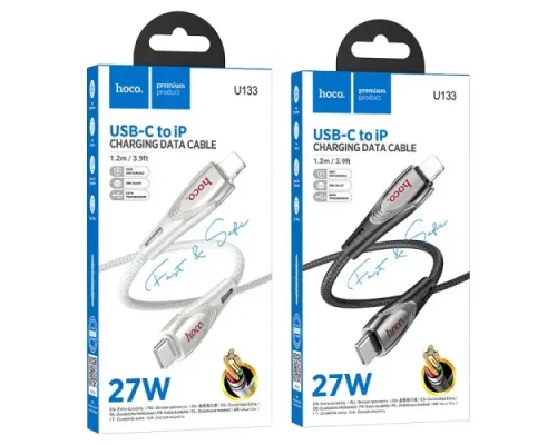 PD Кабель HOCO U133 Monte PD charging data cable iP 1,2m. Gray mag-6942007618267146722