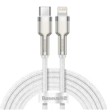 PD Кабель Baseus Cafule Series Metal Data Cable Type-C to iP PD 20W 2m White CATLJK-B02 mag-6953156202115144173
