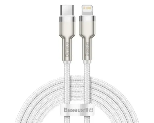 PD Кабель Baseus Cafule Series Metal Data Cable Type-C to iP PD 20W 2m White CATLJK-B02 mag-6953156202115144173