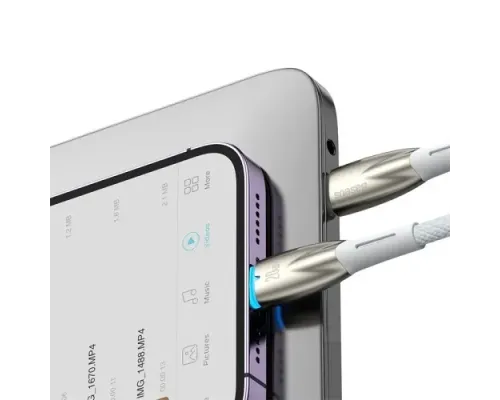 PD Кабель Baseus Glimmer Series Fast Charging Data Cable Type-C to iP 20W 1m White CADH000002 mag-6932172617868152075