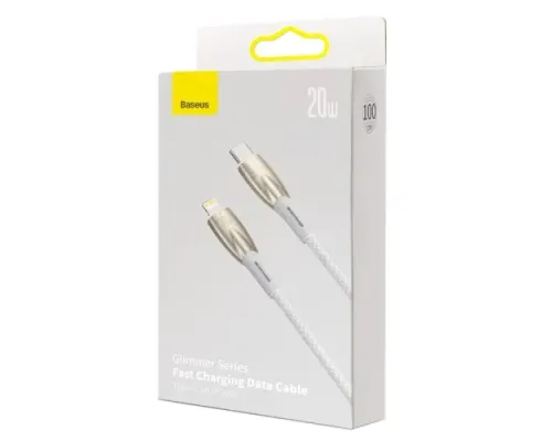 PD Кабель Baseus Glimmer Series Fast Charging Data Cable Type-C to iP 20W 1m White CADH000002 mag-6932172617868152075