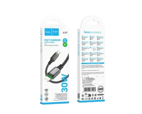 PD Кабель HOCO X127 Exceed PD30W charging data cable iP Black mag-6942007675581153964