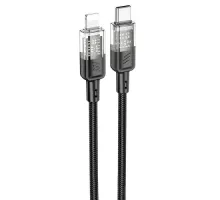 PD Кабель HOCO U129 Spirit PD transparent charging data cable iP 1,2m. Black mag-6942007612388151466