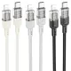 PD Кабель HOCO U129 Spirit PD transparent charging data cable iP 1,2m. Black mag-6942007612388151466