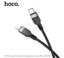 PD Кабель HOCO X109 Energy silicone charging data cable Type-C-to-iP 27W/2m. Black mag-6942007636285145278