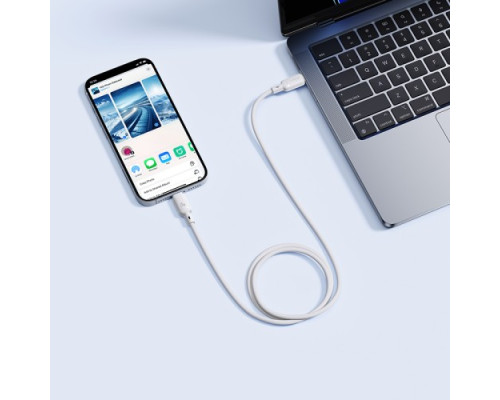 PD Кабель Baseus Silky Series Type-C to Lightning 20W 2m White P10377700213-01 mag-6932172668921107255