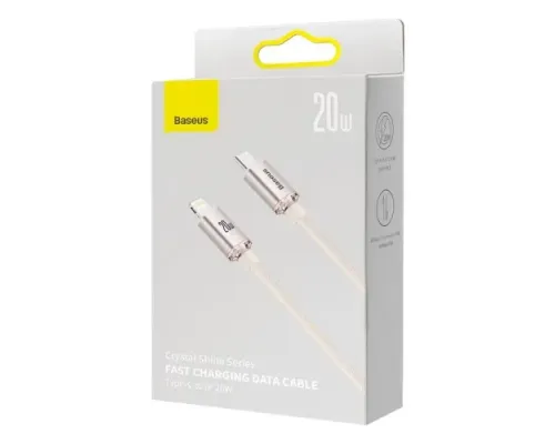 PD кабель Baseus Crystal Shine Series Fast Charging Type-C to iP 20W 1.2m Pink CAJY001304 mag-6932172614478147466
