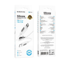 PD Кабель BOROFONE BX114 Structure Silicone Type-C to Lightning 27W/1m білий mag-6941991116834138230