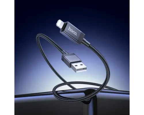 Кабель HOCO X118 Generous charging data cable with display iP black mag-6942007655071145299