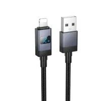 Кабель HOCO X118 Generous charging data cable with display iP black mag-6942007655071145299