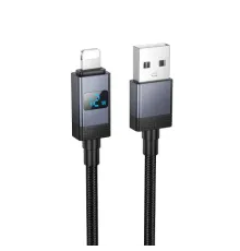 Кабель HOCO X118 Generous charging data cable with display iP black mag-6942007655071145299