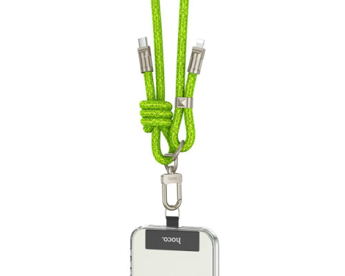PD Кабель - Шнурок для браслета HOCO GH7 Elegant з регулюванням довжини C to iP Green mag-6942007631037137370