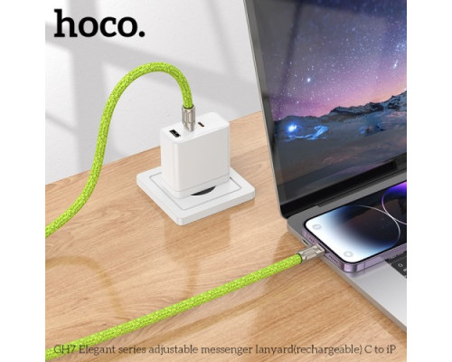 PD Кабель - Шнурок для браслета HOCO GH7 Elegant з регулюванням довжини C to iP Green mag-6942007631037137370