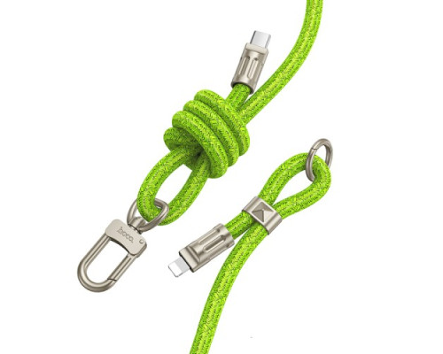 PD Кабель - Шнурок для браслета HOCO GH7 Elegant з регулюванням довжини C to iP Green mag-6942007631037137370