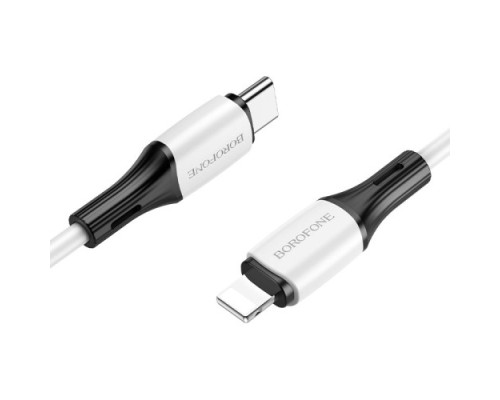 PD Кабель BOROFONE BX79 Silicone charging data cable Type-C to Lightning 20W/1m білий mag-6974443384734137640