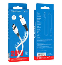 PD Кабель BOROFONE BX79 Silicone charging data cable Type-C to Lightning 20W/1m білий mag-6974443384734137640