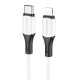 PD Кабель BOROFONE BX79 Silicone charging data cable Type-C to Lightning 20W/1m білий mag-6974443384734137640
