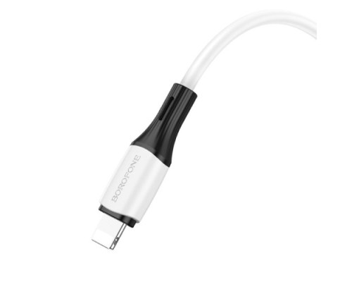 PD Кабель BOROFONE BX79 Silicone charging data cable Type-C to Lightning 20W/1m білий mag-6974443384734137640