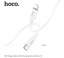 PD Кабель HOCO X87 Magic silicone PD charging data cable for iP PD20W/1m. White mag-6931474783189146023