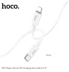 PD Кабель HOCO X87 Magic silicone PD charging data cable for iP PD20W/1m. White mag-6931474783189146023
