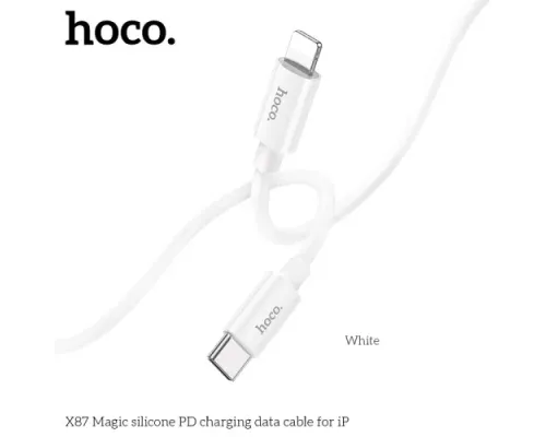 PD Кабель HOCO X87 Magic silicone PD charging data cable for iP PD20W/1m. White mag-6931474783189146023