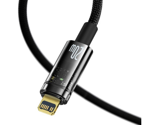 PD кабель Baseus Explorer Series Auto Power-Off Type-C to IP 20W 1m Black CATS000001 mag-6932172605667128851