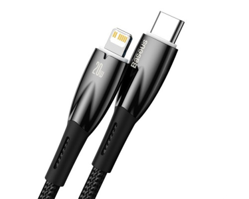 PD Кабель Baseus Glimmer Series Fast Charging Data Type-C to iP 20W 2m Black CADH000101 дефект пакув mag-2000001596302136399
