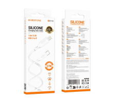 PD Кабель BOROFONE BX113 Lenny Silicone Type-C to Lightning 27W/1m білий mag-6941991115387140898