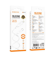 PD Кабель BOROFONE BX113 Lenny Silicone Type-C to Lightning 27W/1m білий mag-6941991115387140898