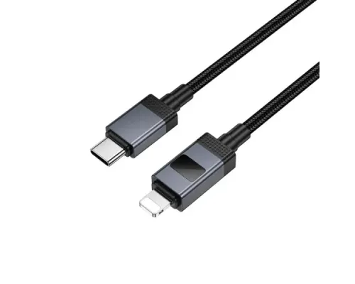 PD Кабель HOCO X118 Generous PD27W charging data cable with display iP black mag-6942007655064145100