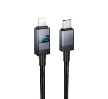 PD Кабель HOCO X118 Generous PD27W charging data cable with display iP black mag-6942007655064145100