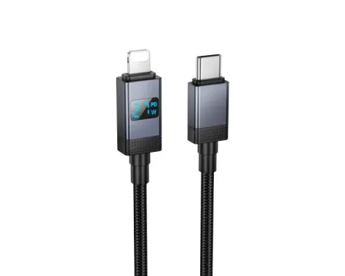 PD Кабель HOCO X118 Generous PD27W charging data cable with display iP black mag-6942007655064145100