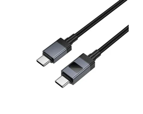 PD Кабель HOCO X118 Generous 60W charging data cable with display C to C black mag-6942007655095145300